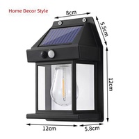 Lampe murale solaire extérieure transfrontalière à filament de tungstène, lumière chaude, étanche, avec détecteur de mouvement pour cour et clôture