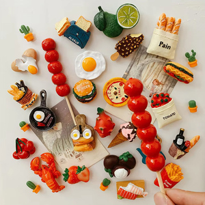 Nouveaux Aimants de Réfrigérateur 3D Créatifs, Design Personnalisé, Décoration Maison, Aimants en Résine de Dessins Animés, Types Alimentaires pour la Décoration - Product Image 1