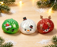 Jouet Squishy TPR en forme de Boulettes de Noël, à rebond lent, doux, anti-stress, à presser, avec boîte vapeur, pour les 14 ans et plus