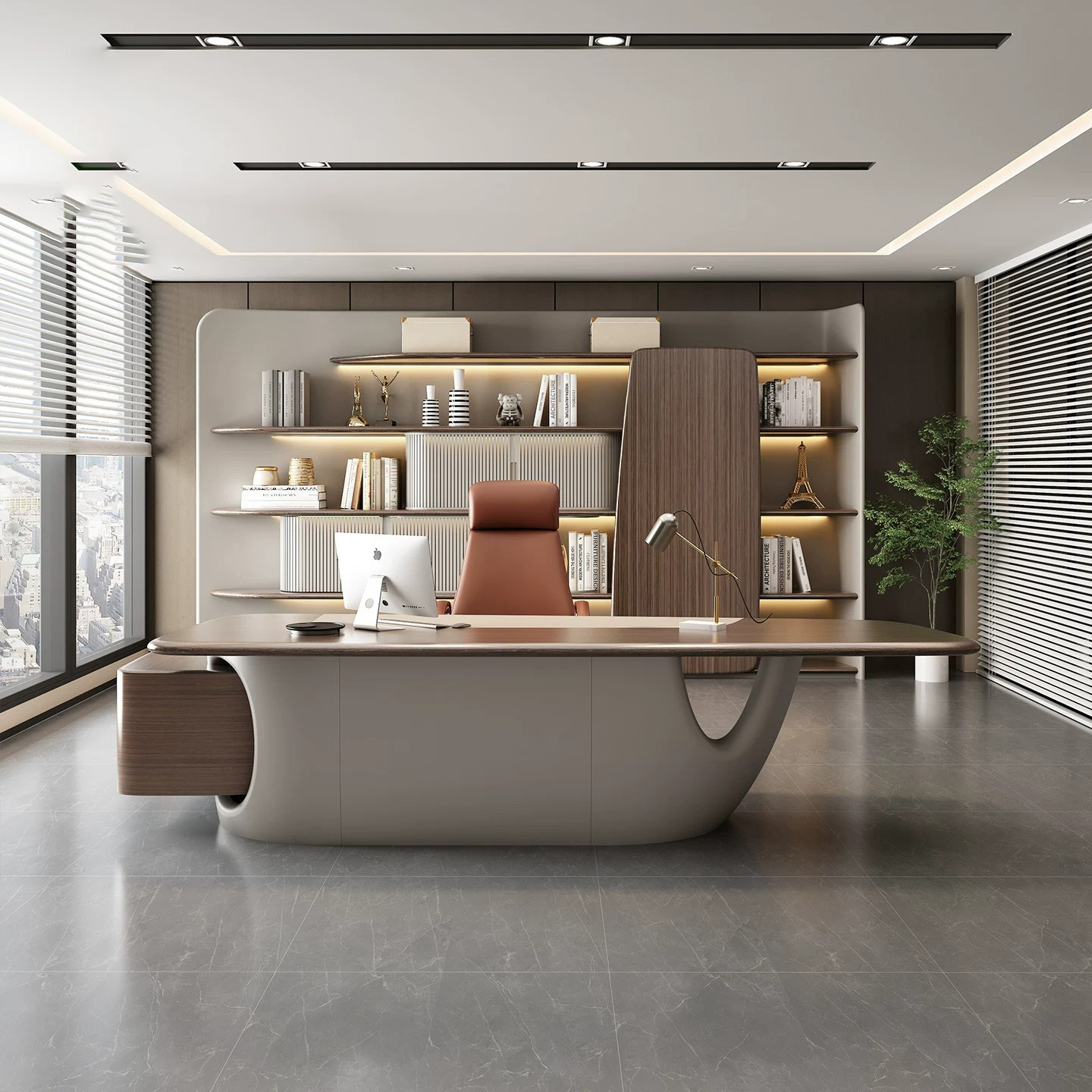 Large Italian Designer Luxury L Shaped Modular Wooden Modern Executive Office Desk Set with Computer Table for CEO Boss Office