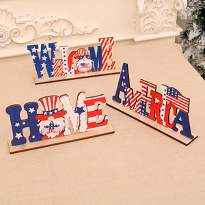 New cross-border product: DIY wooden assembly ornament for US Independence Day, suitable for desktops, <b>window</b> <b>displays</b>, and - Product Image 2