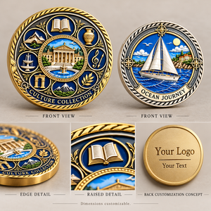 Monedas Conmemorativas Personalizadas con Diseños en Relieve para Regalos de Museos, Recuerdos de Viaje y Conjuntos de Colección OEM ODM - Product Image 3