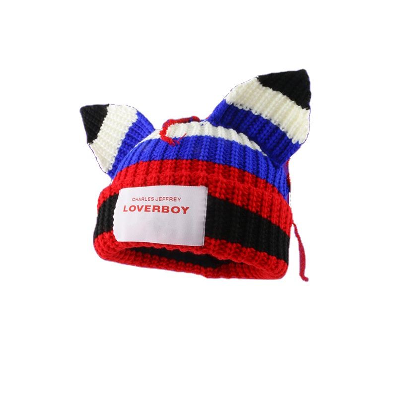 Wholesale Women Slouchy Winter Hats with Funny Cat Beanie