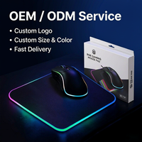 Grand tapis de bureau gaming RGB, tapis de souris gaming LED étendu, base en caoutchouc antidérapante, logo personnalisé OEM disponible