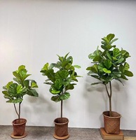 Anpassbare künstliche Geigen blatt Feigen baum verschiedene Höhen Kunststoff Faux Green Pflanzen für Hotel-oder Büro dekoration