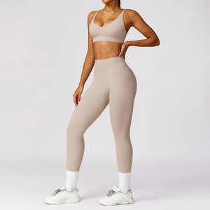 Sujetador de entrenamiento de realce acolchado de alto impacto para mujer y mallas de Fitness con Control de barriga 2 uds ropa de gimnasio 2025 - Product Image 4