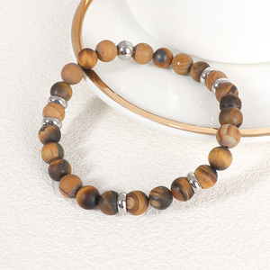 Bohemian Natural Stone <b>Beaded</b> <b>Bracelet</b> Rose <b>Gold</b> Plated Unisex Jewelry - Product Image 3