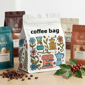Sacs à café personnalisés avec logo, mats, résistants à l'humidité, à fond plat, imprimés sur mesure pour café torréfié, espresso, 250g, 500g, emballage pour café - Product Image 2