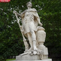 YOUFINE - Estatua de Mármol Blanco Tallada a Mano de Hánibal Barca, Escultura de General Romano para Jardín o Galería