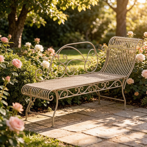 New Design Antique Scroll Wrought Iron Garden <strong>Bench</strong>, Vintage Curved Metal Outdoor Patio Park <strong>Leisure</strong> <strong>Bench</strong> - Product Image 2