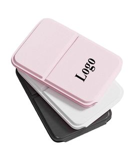 Custom Logo Printed Portable Mini <b>Foldable</b> Makeup <b>Mirror</b> PU Household Small Pocket Minimalist Desktop Custom Personalized - Product Image 1