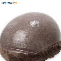 Perruques courtes pour hommes 100% pures faites à la main Toupet Peau fine transparente Toupet pour hommes Cheveux humains