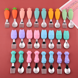 Nouveau ensemble de <span class=keywords><strong>fourchette</strong></span> et de cuillère pour enfants en acier inoxydable 18/10 dans une boîte bébé portable couverts réutilisables ensemble pour enfants - Product Image 5