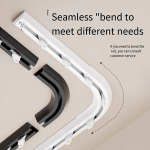 Pistes de <span class=keywords><strong>rideau</strong></span> cachées flexibles en alliage d'aluminium supportant diverses méthodes d'installation aucun perçage requis <span class=keywords><strong>pour</strong></span> la décoration intérieure - Product Image 6