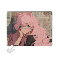 Tapis de souris en verre trempé antidérapant de 250*200 mm, motif dessin animé, pour ordinateur de bureau, ordinateur portable, surface dure, tapis de souris, possibilité de personnalisation du motif