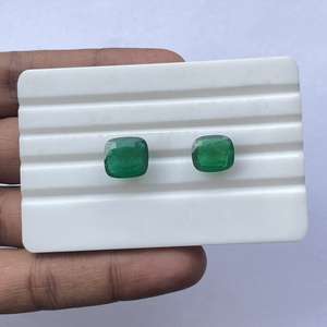 Pierres précieuses naturelles émeraude verte du Zambie certifiées IGI, taille coussin facettée, 8mm 10mm, pour la création de bijoux, qualité AAA 1-5 - Product Image 2