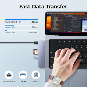 Docking Station per Laptop di Alta Qualità 7 in 2, Hub <span class=keywords><strong>USB</strong></span>-C Doppio e Docking Station <span class=keywords><strong>USB</strong></span>-C, Docking Station <span class=keywords><strong>USB</strong></span> Tipo C - Product Image 4