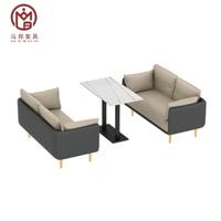 Table de café en marbre blanc au design moderne personnalisé ensemble de chaises banquettes de canapé commerciales pour hôtels cafés restaurant