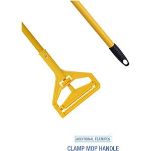 Kits de Mopa con Extremo Recortado Boardwalk 5324C # Cesta de Plástico Rectangular de 60 Pulgadas con Asa Amarilla y Esponja para Limpieza del Hogar, 24 Unidades Naturales - Product Image 6