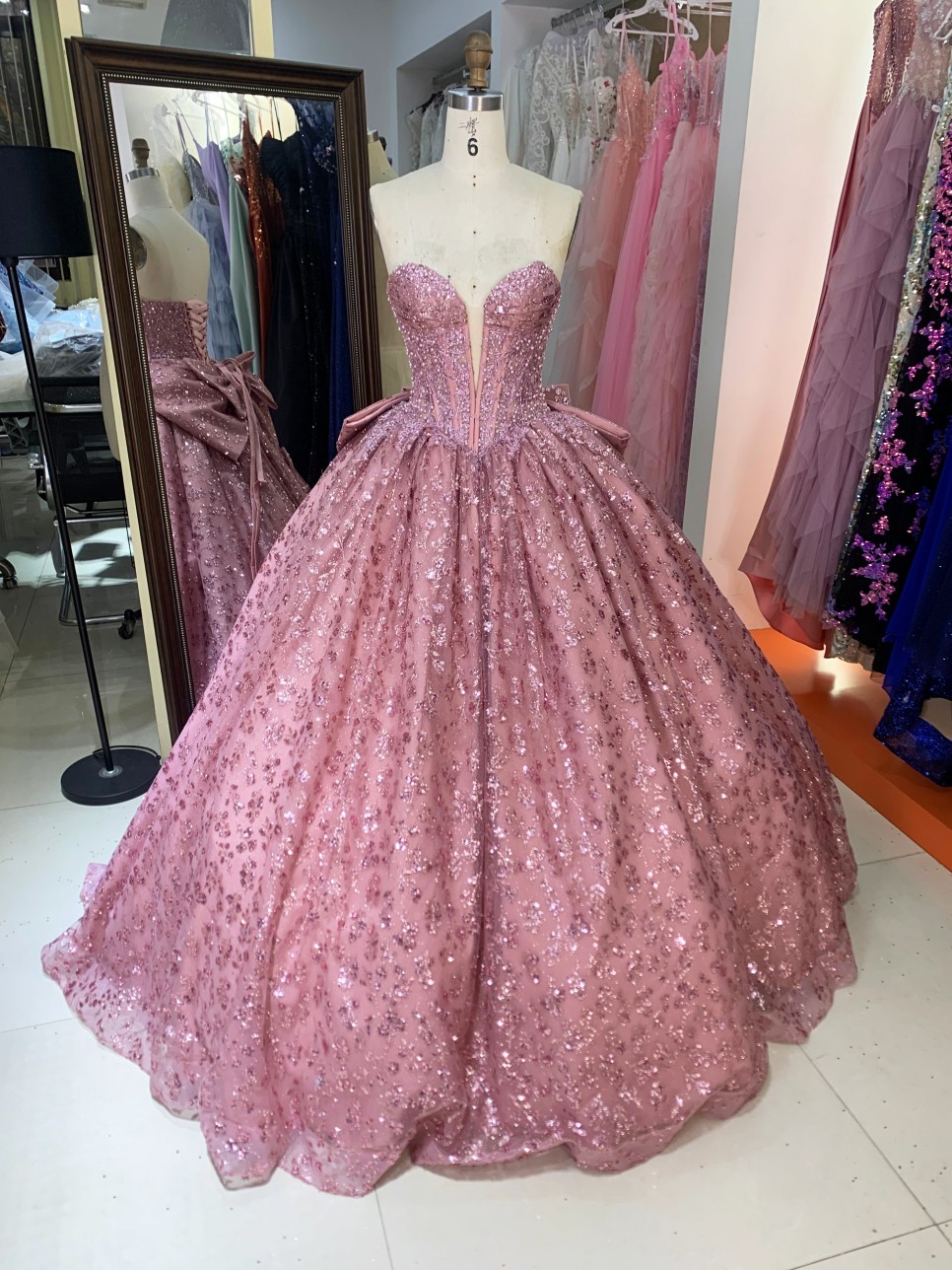 green emerald velvet dress Hot Pink Satin Mermaid Prom Dresses with Bow-Tie & Halter Neck
