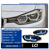 Pour BMW Série 3 F30 F35 : Phares à LED bleus modifiés avec projecteur DRL, Plug and Play