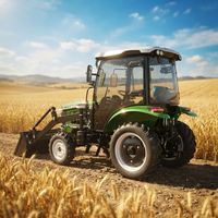 Vente directe d'usine, tracteur agricole multifonctionnel de 80 chevaux, 4 roues motrices, avec chargeur frontal, norme Euro V, cabine climatisée