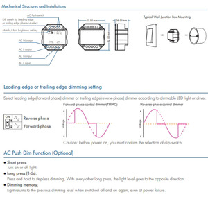 S1-B(WZ) 100v-240vac 150-360W RF tuya ZigBee AC TRIAC Dimmer đẩy chuyển đổi AC giai đoạn cắt Dimmer cho màu duy nhất dẫn dải đèn - Product Image 6