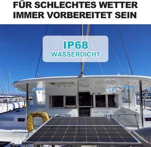 Pannelli Solari in Vetro Nero 10W 25W 50W Resistenti alle Intemperie Mono Rigidi 12V 18V 24V per Tetto Camper Marino Rimorchio - Product Image 4