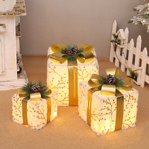 <b>Christmas</b> <b>Gift</b> <b>Box</b> Set Rectangle 15x20x25cm Led Lighted Decor For Holiday Display Indoor Outdoor Use - Product Image 3