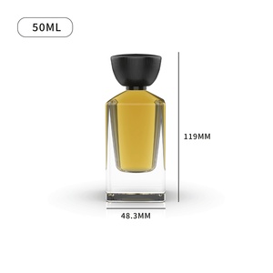 Factory Custom Empty Luxury Perfume Container <strong>Spray</strong> 30ml 50ml 100ml Thick Bottom Glass Square Perfume Bottle With Wood Cap - Product Image 6