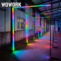 WOWORK Lumière LED RGB Magique Effet Météore Étoile Filante Pentagone Polygone Arche Tunnel Lumière de Chemin Entrée Support pour Décoration de Mariage et de Fête