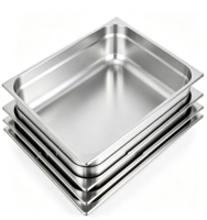 Conteneur alimentaire en acier inoxydable 304 GN 2/1 de grande capacité, de qualité alimentaire, résistant au four, pour la cuisine