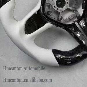 พวงมาลัยหนังเรียบแบบคาร์บอนไฟเบอร์เย็บด้ายสีเทา รุ่นยอดนิยมสำหรับรถยนต์อินฟินิตี้ คิว50 - Product Image 2