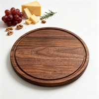 Groothandel ronde walnoot houten schaal voor kaas, fruit, snacks, etenswaren, serveren, huis, keuken decoratie, houten serveerschaal, houten dienblad