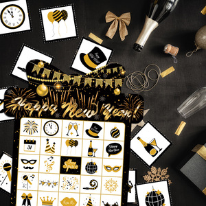 Set di Carte Bingo in Carta Nera e Oro <span class=keywords><strong>per</strong></span> Festa di <span class=keywords><strong>Capodanno</strong></span> 2026, Forniture <span class=keywords><strong>per</strong></span> Feste Personalizzate, Vendita all'Ingrosso - Product Image 5
