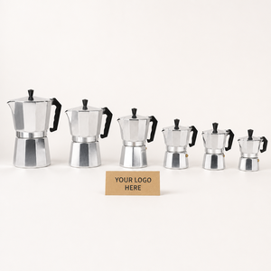 Caffettiera <span class=keywords><strong>Moka</strong></span> Ottagonale Classica in Alluminio Resistente per Espresso <span class=keywords><strong>da</strong></span> Fornello, <span class=keywords><strong>da</strong></span> 1 a 14 Tazze, Colori Argento Rosso Nero, Ingrosso OEM ODM - Product Image 6
