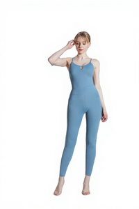 Ensemble 2 pièces de <span class=keywords><strong>yoga</strong></span> taille basse STYLE TZ505L avec soutien-gorge de sport dos croisé, respirant, infroissable, logo uni sur le devant, sans coutures - Product Image 4