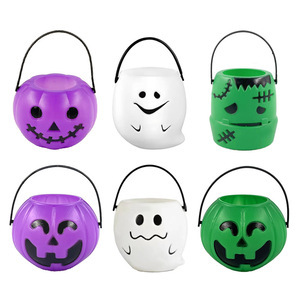 Coloré Halloween Horror Props Main Bonbons Seau Citrouille Crâne Seau Vente Chaude Site Disposition Décoration - Product Image 2