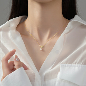 Collar de Plata de Ley S925 con Perla Barroca Negra y Cristal Puntiagudo, Diseño Retro, Accesorio de Moda para Mujer - Product Image 2