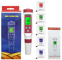 Alat Uji Kualitas Air 4-in-1 Bluetooth Pintar untuk PH/TDS/EC/Suhu, untuk Air Minum dan Akuarium