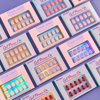 BTArtbox 30 pièces Faux Ongles Courts Ovales Personnalisés de Haute Qualité, Vente en Gros, Ongles en Gel Souple Faits Main, Couleur Unie, Kit d'Ongles à Presser