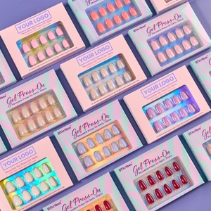 BTArtbox 30 pièces Faux Ongles Courts Ovales Personnalisés de Haute Qualité, Vente en Gros, Ongles en Gel Souple Faits Main, Couleur Unie, Kit d'Ongles à Presser - Product Image 1