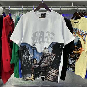 เสื้อยืดผู้ชายคุณภาพสูง สตรีทแวร์ ลายกราฟิกผสมผสาน แฟชั่นกีฬา แบรนด์ดีไซเนอร์ เสื้อยืด MIXED EMOTION สำหรับผู้ชาย - Product Image 1