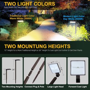 Super luminoso 2-in-1 modalità luce bianca calda luce diurna 4-Pack luce solare da giardino per percorsi all'aperto - Product Image 3