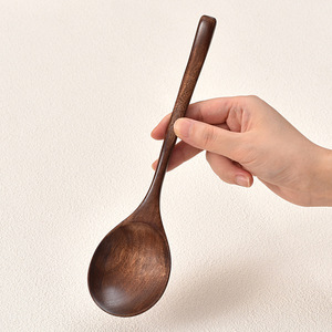 Cuillère à soupe en bois japonaise, cuillère à nouilles <span class=keywords><strong>Lamian</strong></span>, cuillère à riz à long manche, personnalisable avec logo - Product Image 6