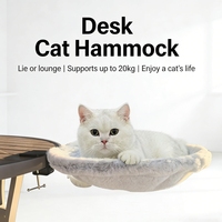Hamaca de Escritorio Ajustable y Ecológica para Gatos, Cama Ergonómica para Mascotas que Ahorra Espacio, Estructura de Acero Resistente, Piel Sintética Cómoda y Fácil de Usar