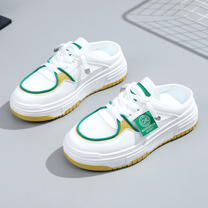 2026 New Breathable Women's Loafers <b>Half</b> Slippers Spring/Summer Versatile Casual Shoes Thick Sole Student Board Shoes - Product Image 3