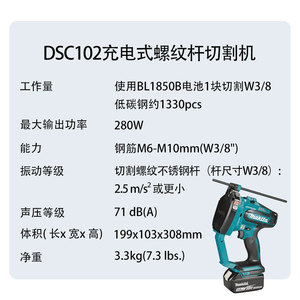 Coupe-ferraille Makita DSC102 18V, batterie lithium-ion, outil professionnel sans fil - Product Image 4
