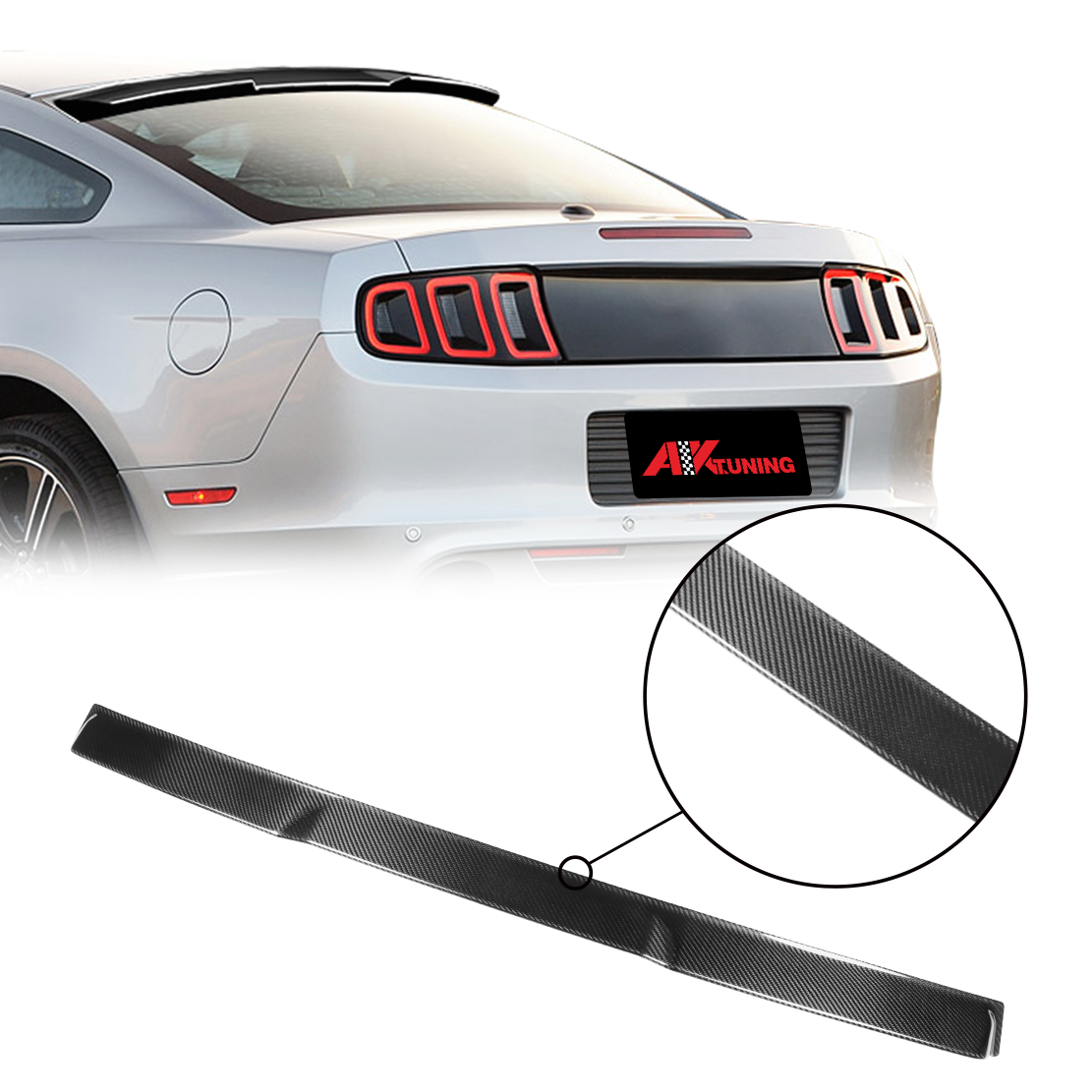 100% véritable Fiber de carbone pour 2009 2010 2013 Ford Mustang V6 pièces d'accessoires de voiture kit de carrosserie pare-chocs arrière toit fenêtre Spoiler aile