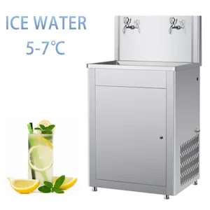 High Quality Floor Stand Outdoor Water Dispenser Stainless Steel Commercial 2 Taps Electric Cooling Water Dispenser